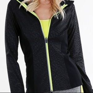 Leopard Print Active wear jacket SIZE LARGE EUC